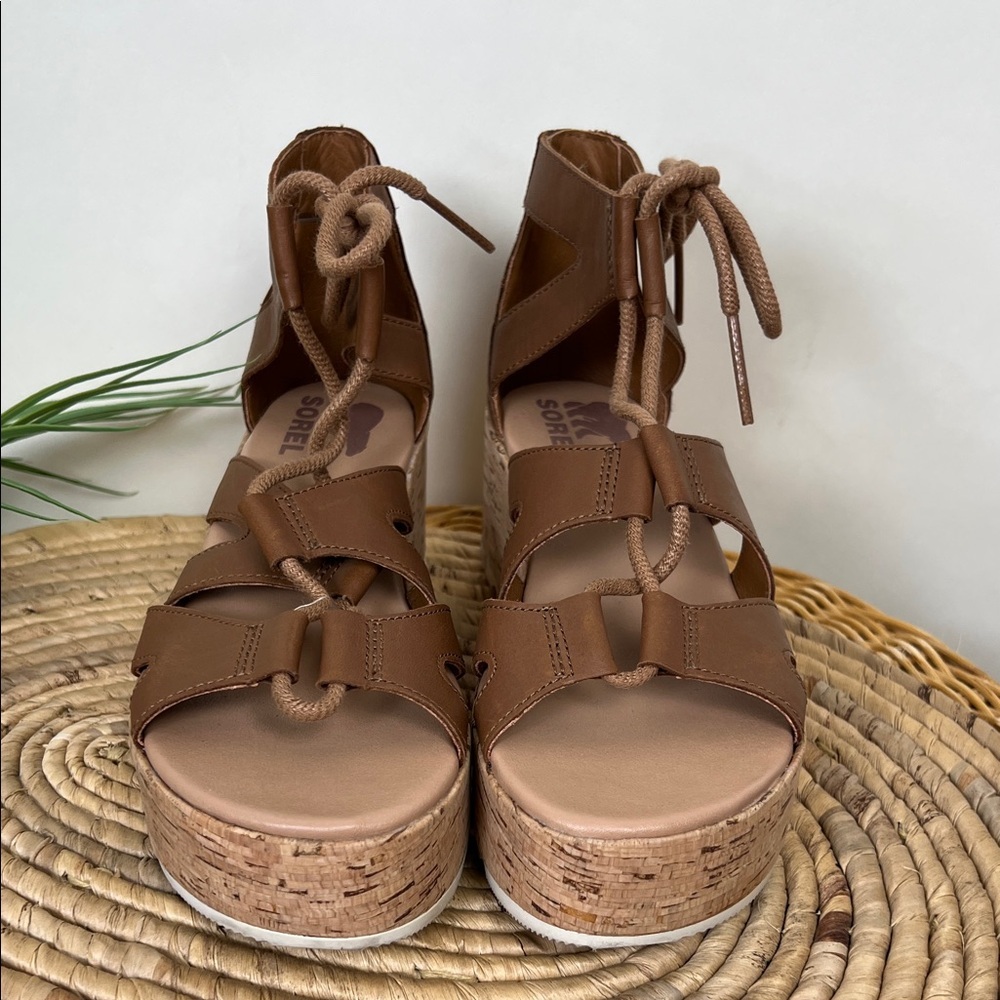 Sorel Tan Wedge Sandals - Picture 4 of 14